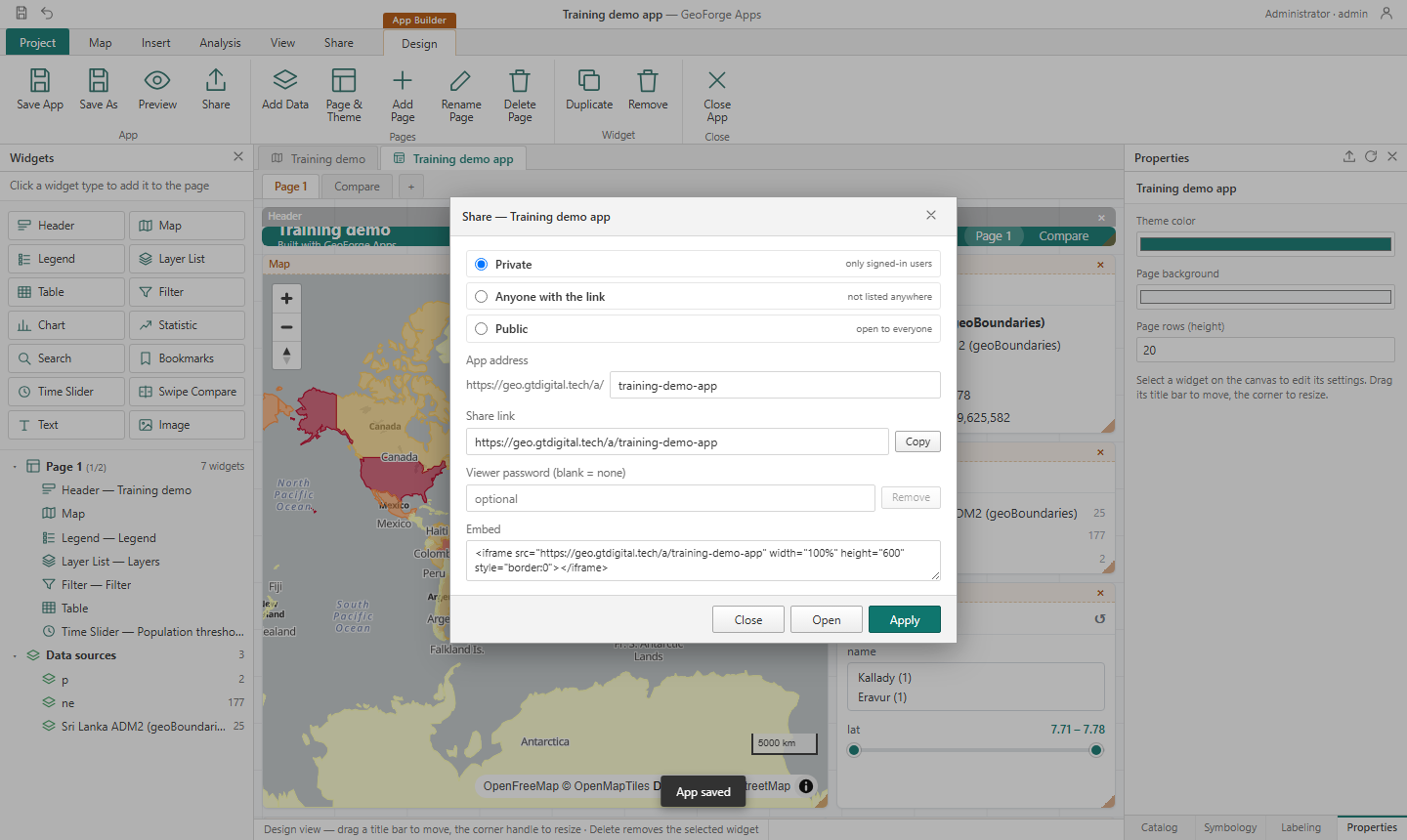Share dialog